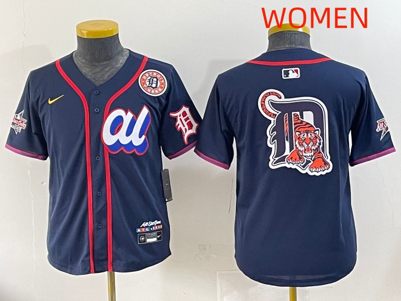 women 2025 Detroit Tigers blank Drak Blue All star Nike MLB Jersey style 5